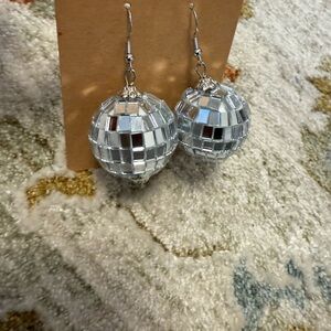 Silver Disco Ball Earrings